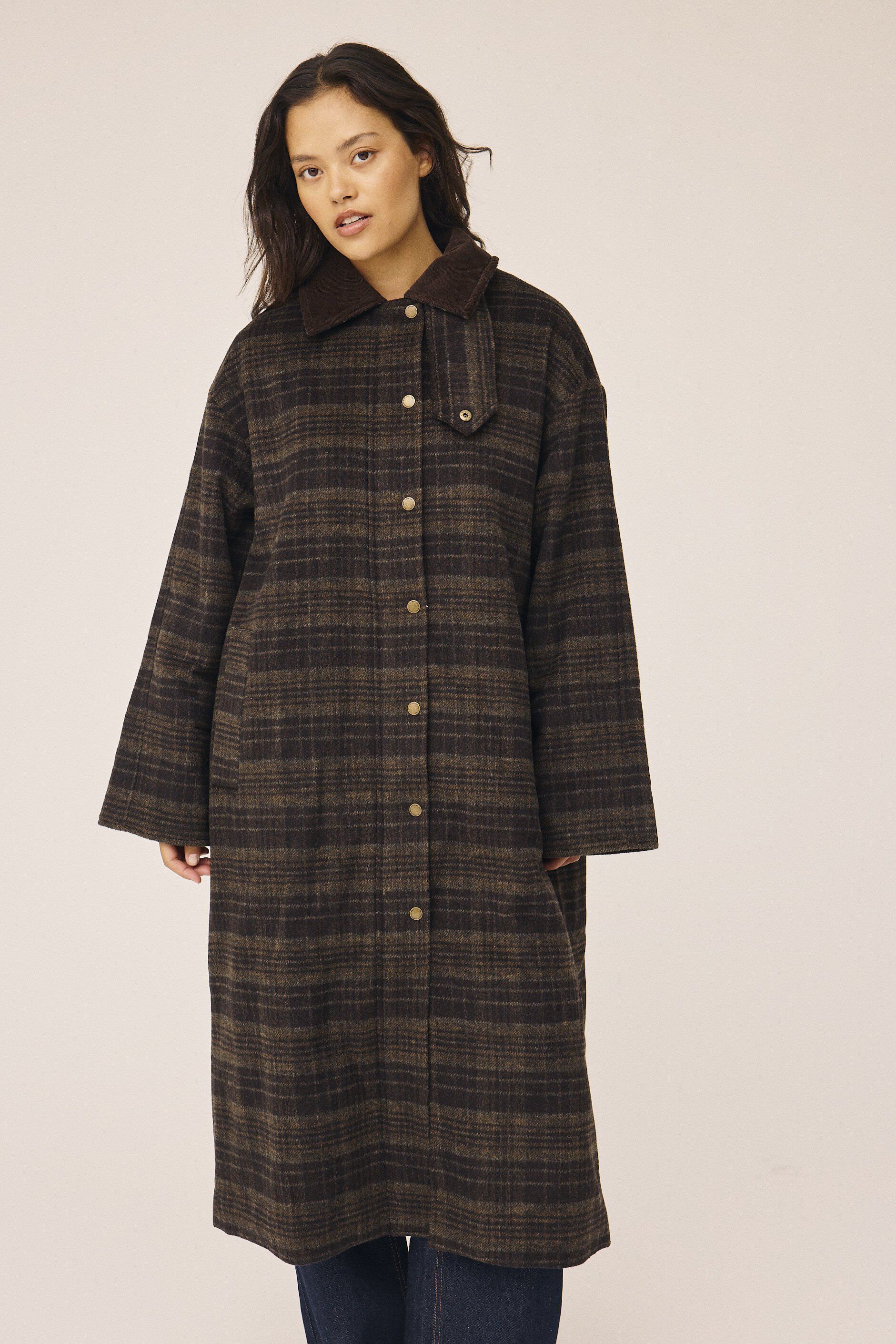 Emmy Wool 1 Coat with corduroy detail - GRS