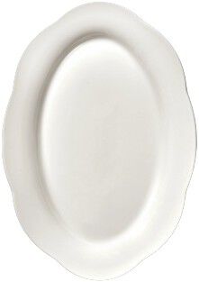 HIGH OVAL PLATE L WHITE SILHOUETTE