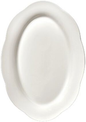 HIGH OVAL PLATE L WHITE SILHOUETTE