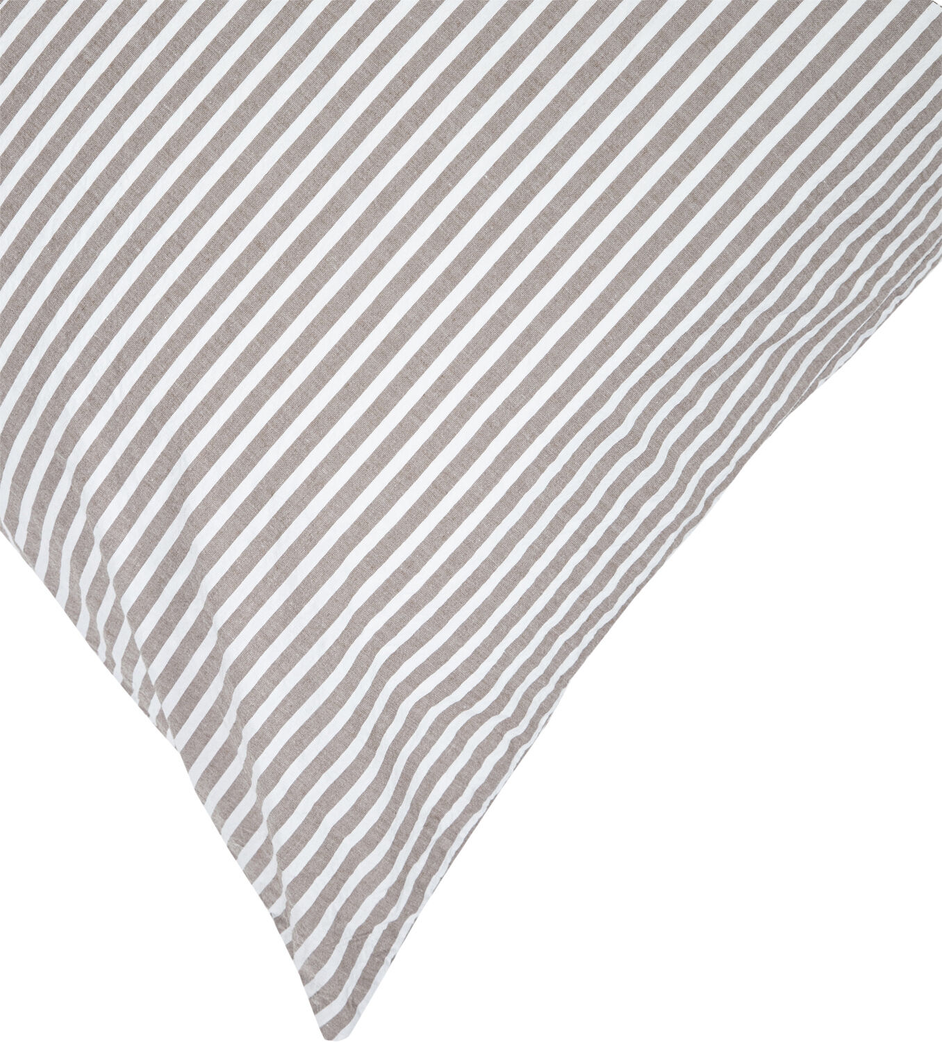 Big stripe washed percale brown/white