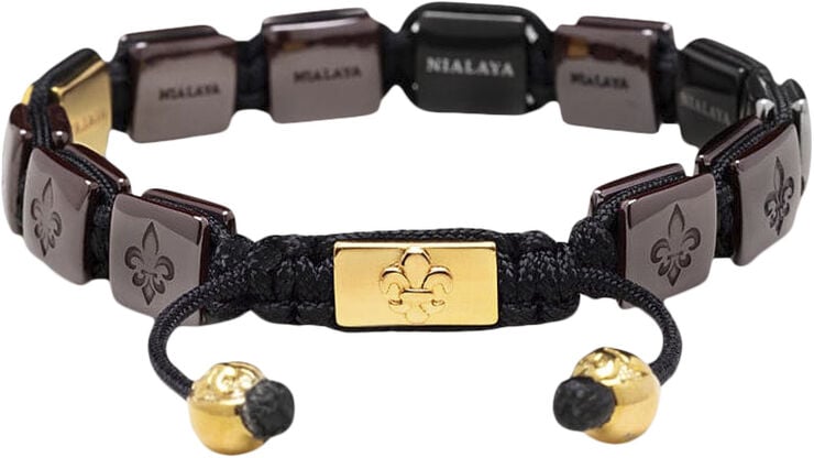 Men's Ceramic Flatbead Bracelet in Red and Black