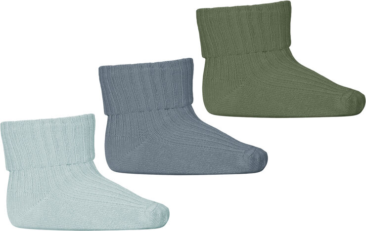 Cotton rib baby socks - 3-pack