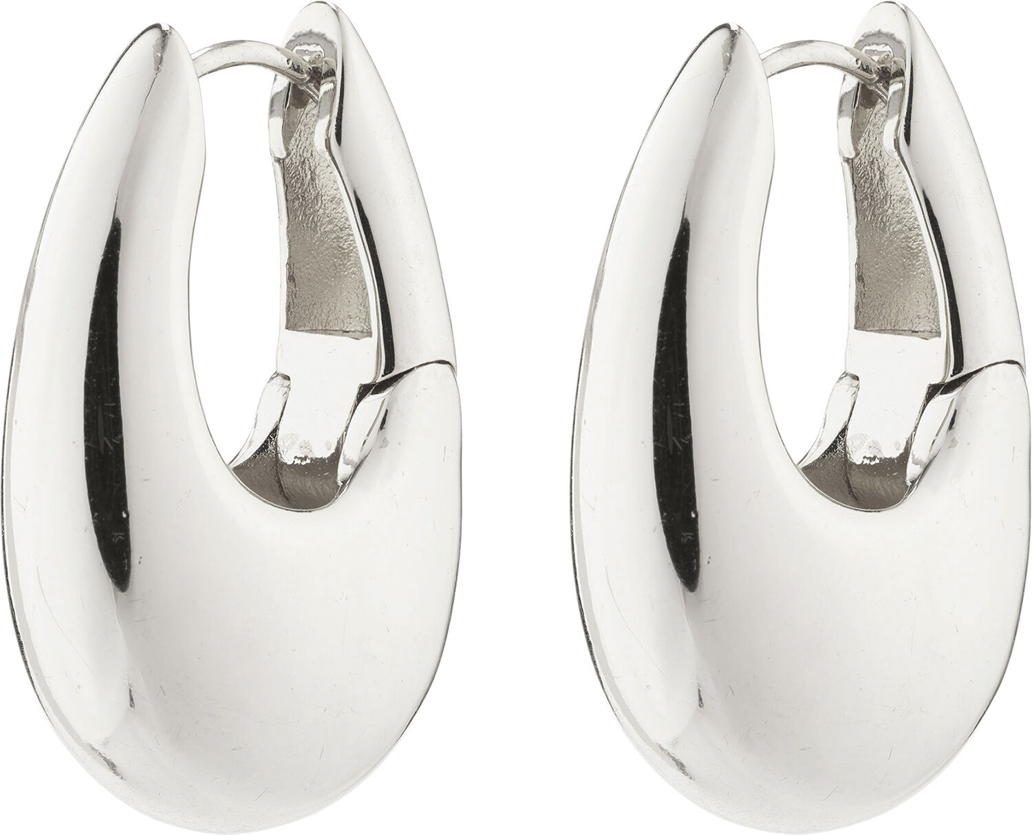 AUTUMN chunky retro hoop earrings silver-plated