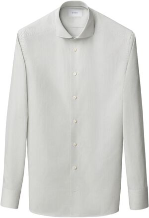 Contemporary Fit Striped Melange Twill Shirt