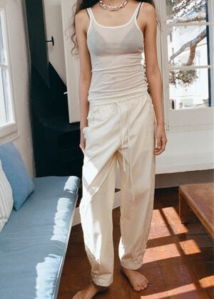 100% cotton trousers with embroider