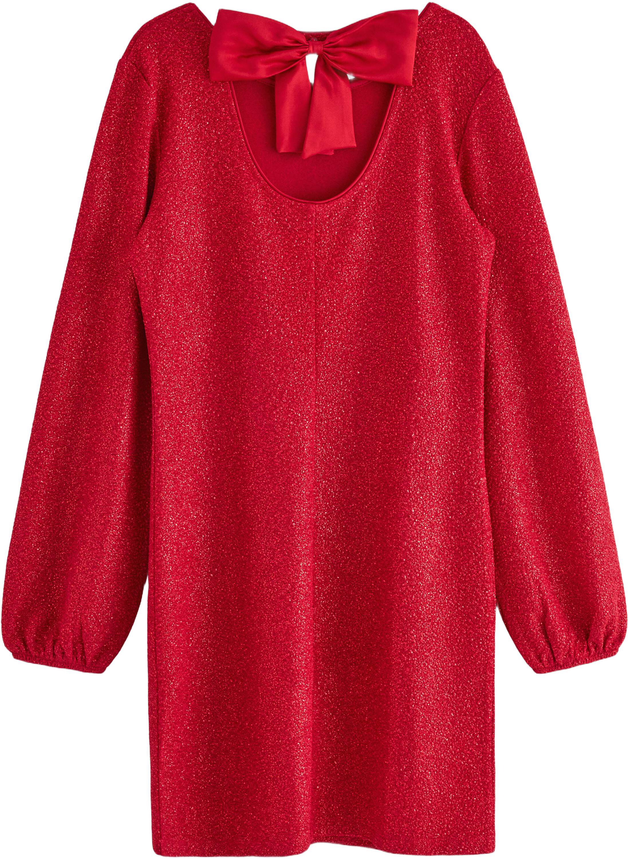 Long-sleeved dress in glittery jers