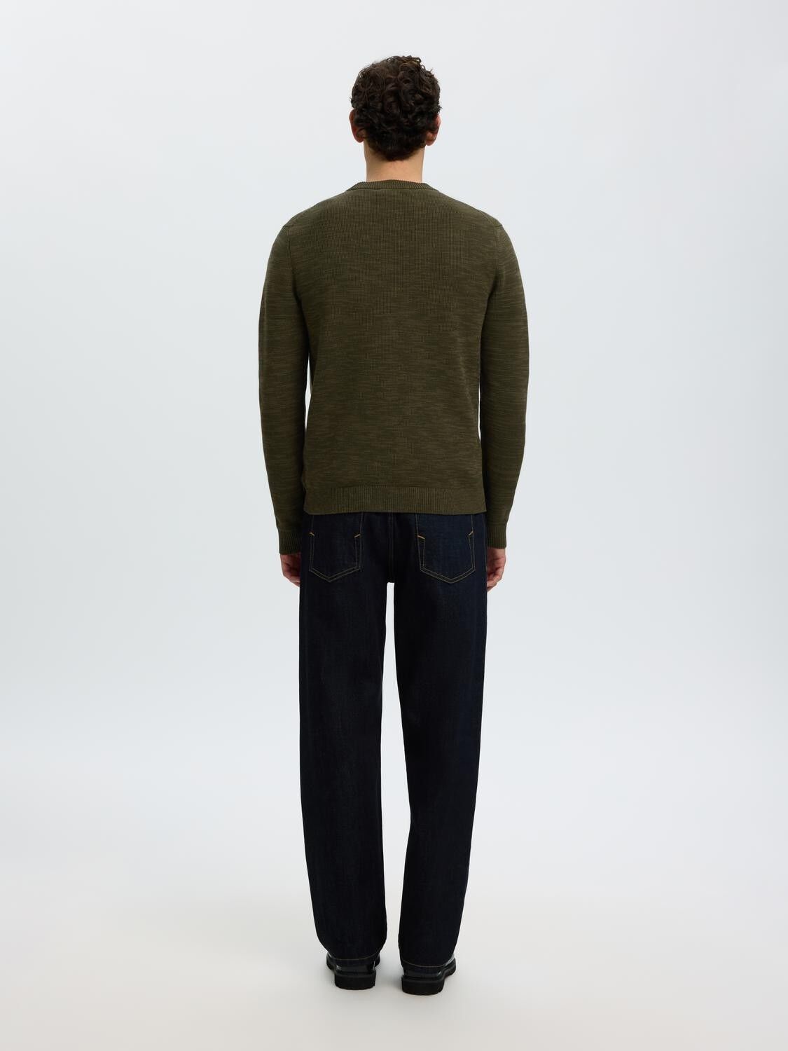 SLHDANE LS KNIT STRUCTURE CREW NECK