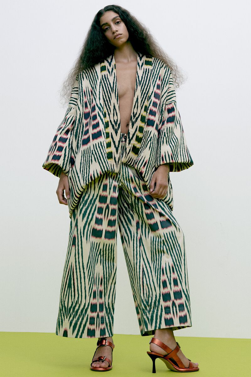 Ikat Combo Padded Kimono - Abba