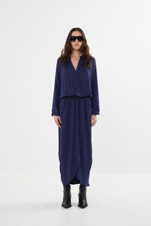 Solid wrap over dress L/S