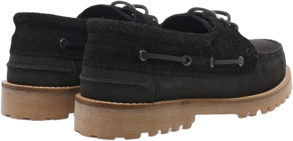 Ollie Boat Shoe - Black Nubuck/Hairy Suede