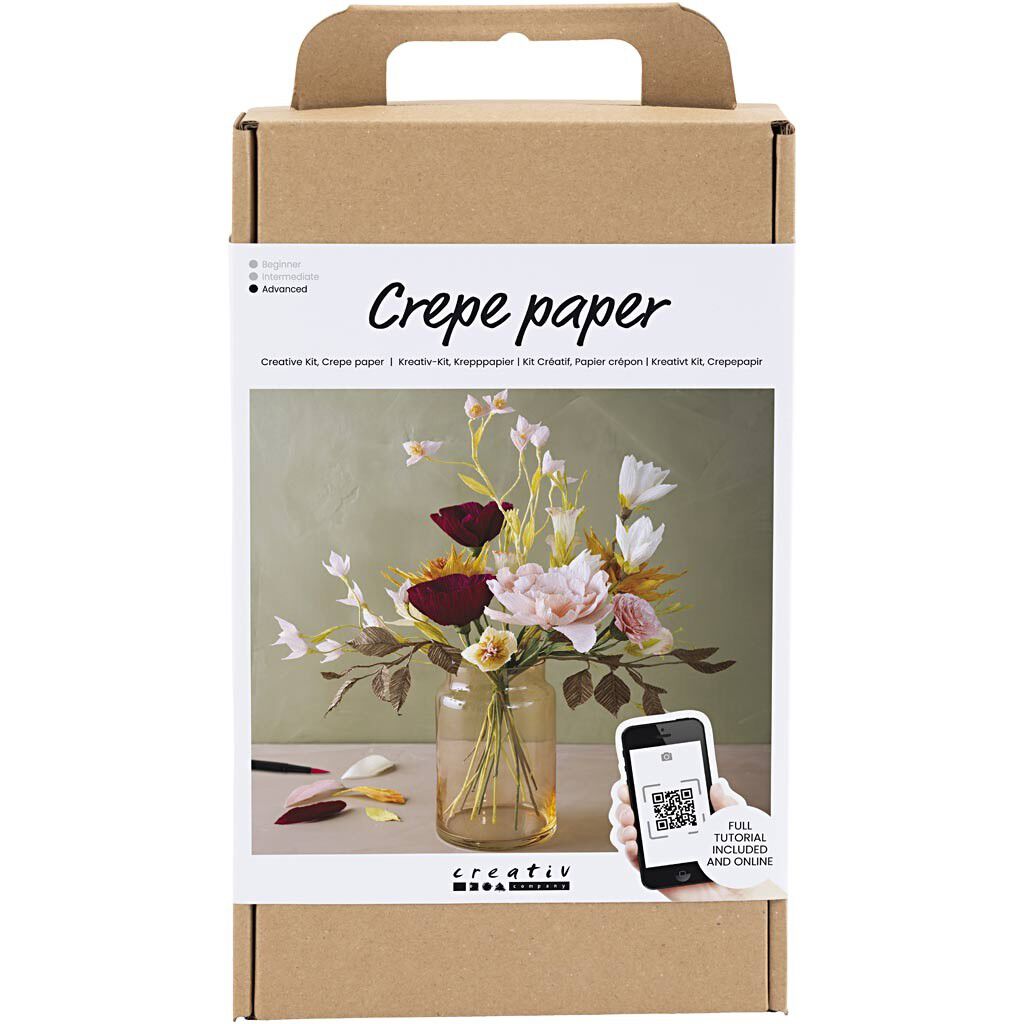 DIY Kit Crepepapir, Buket, Str&aelig;k/crepe: 180%