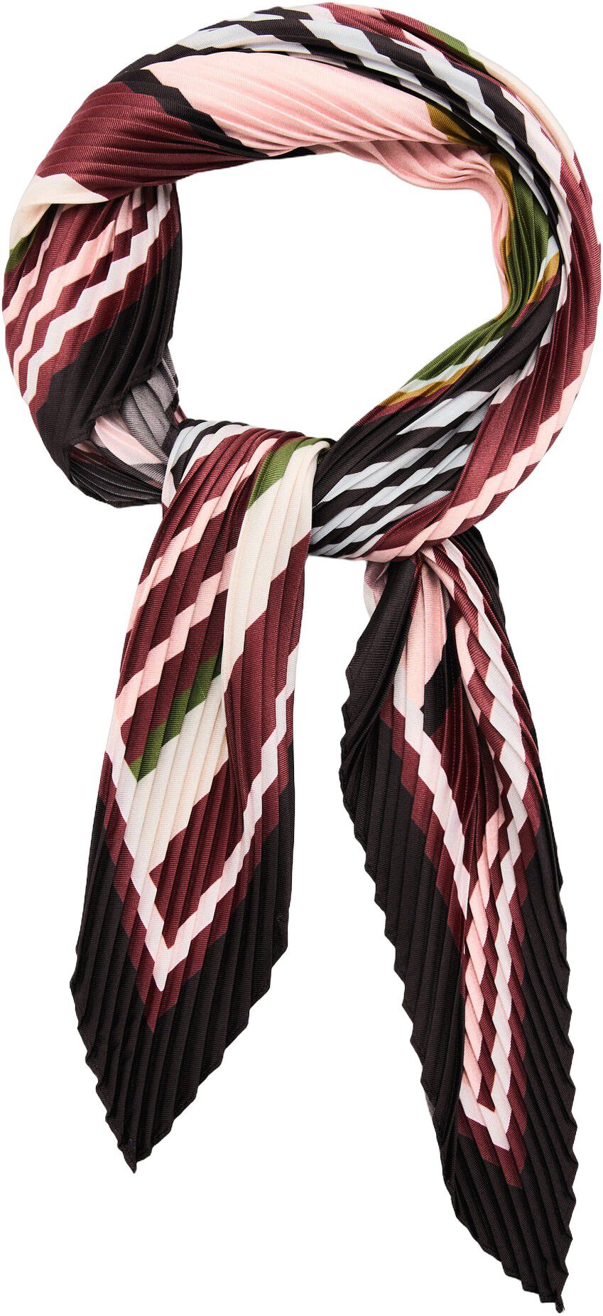 Printed pleated scarf