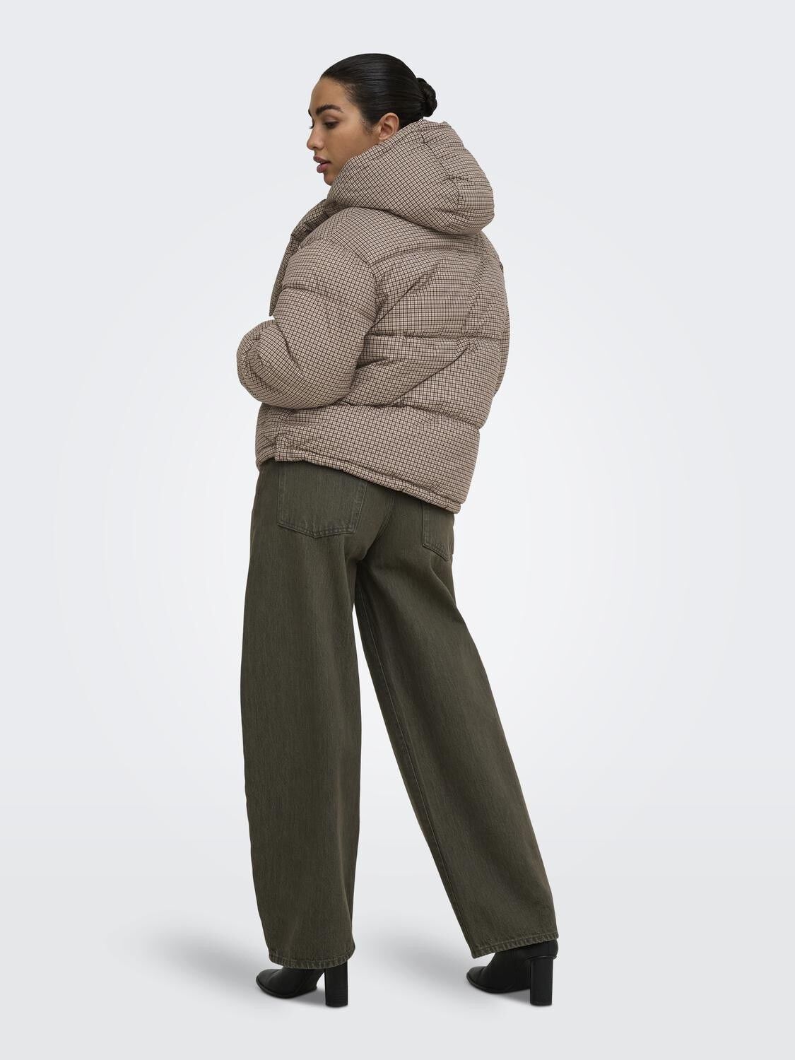 Onlmia Scarf Check Puffer Jacket Otw