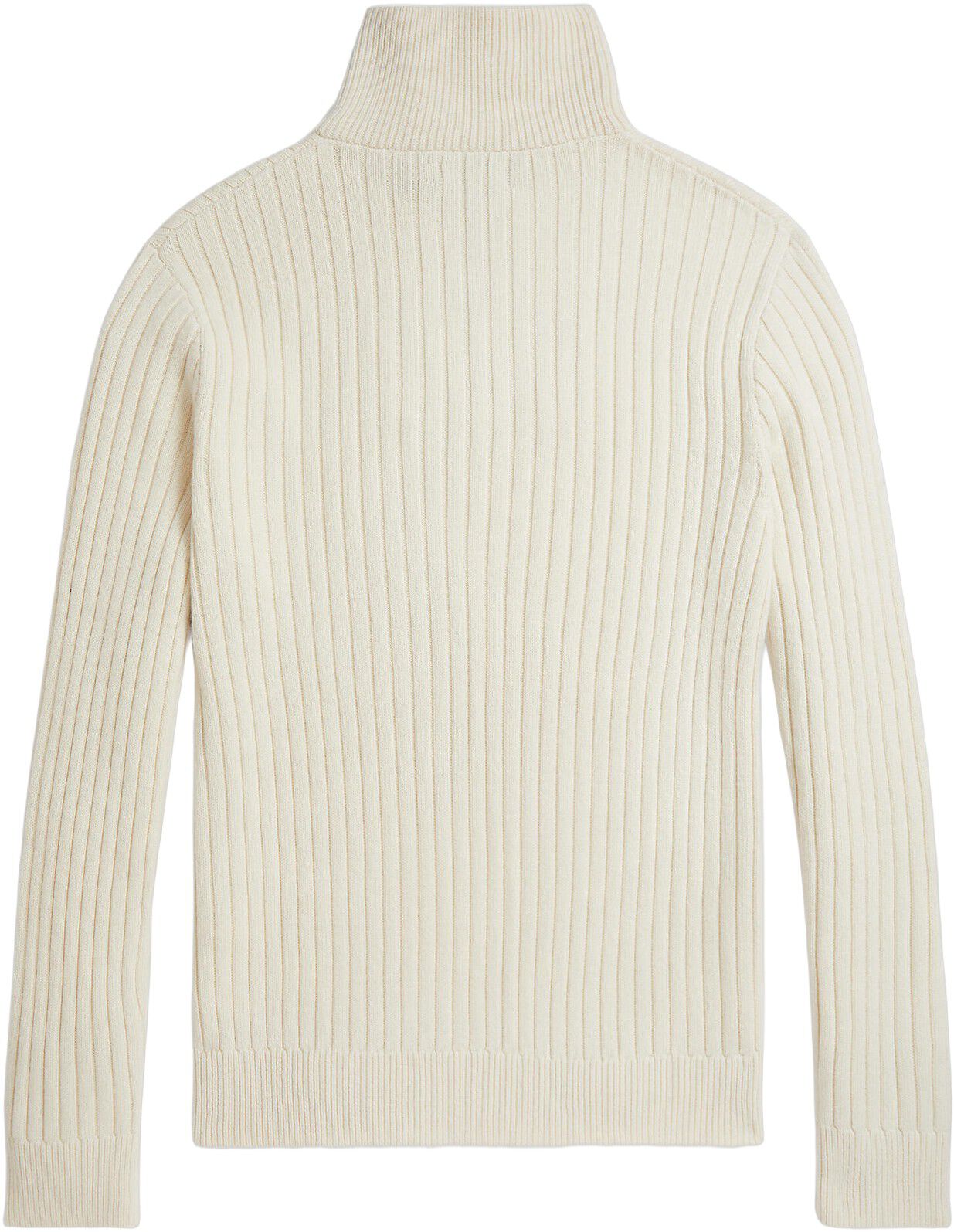 Rib-Knit Wool-Cotton Sweater