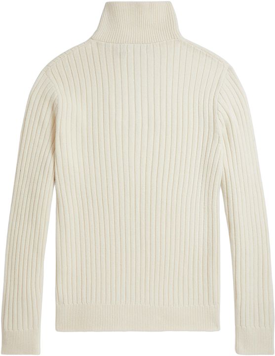 Rib-Knit Wool-Cotton Sweater