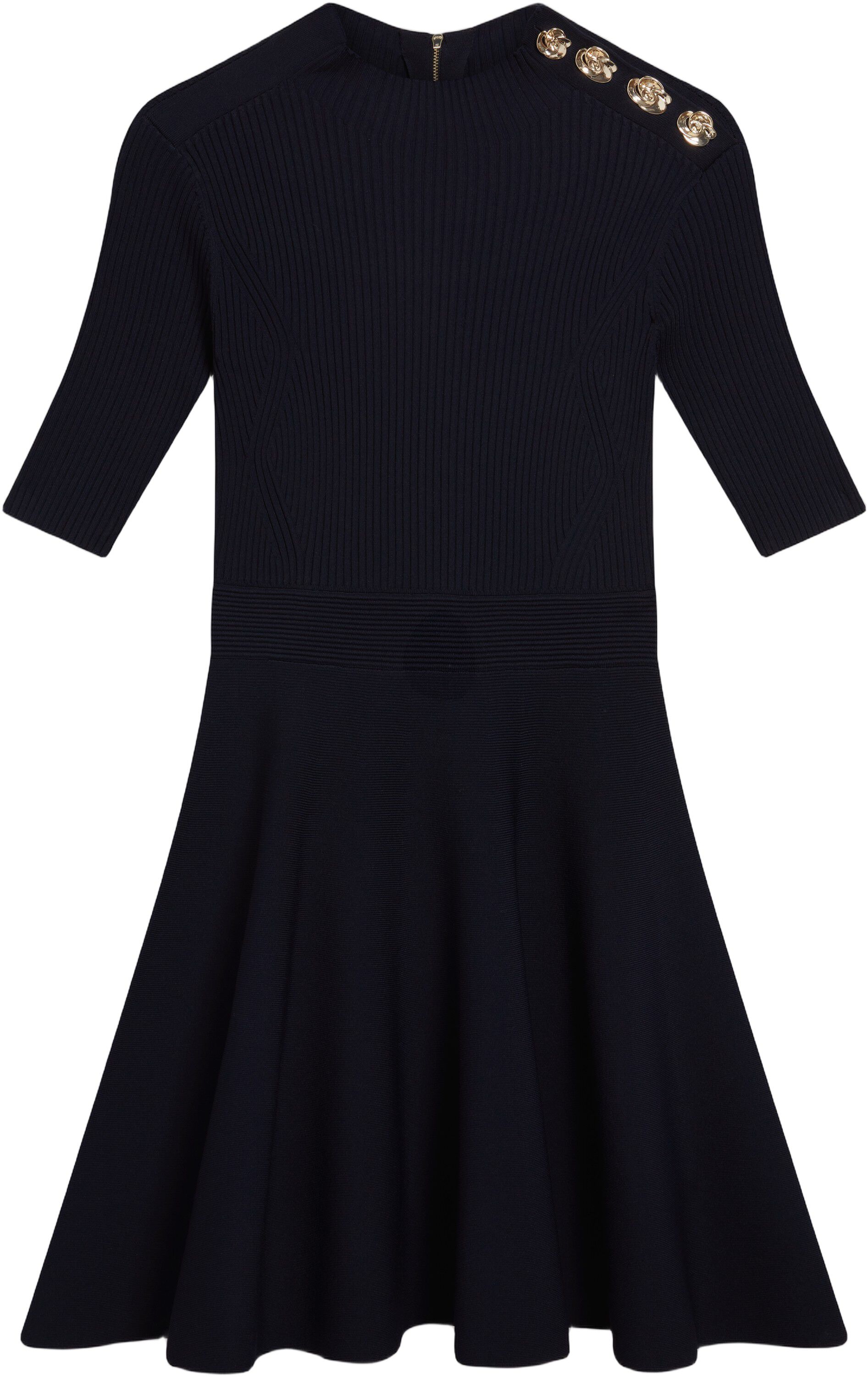 LILANO Ribbed Knit Button Detail Sk