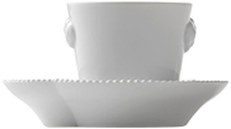 Hvid Elements 10 cl. espressokop med underkop