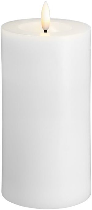 Moods & More - LED Pillar Candles, Silk, Melted, Classic whi