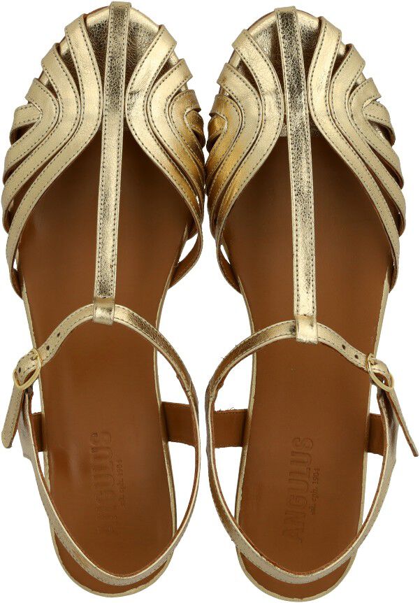 Flad sandal med smuk organisk frontdetalje