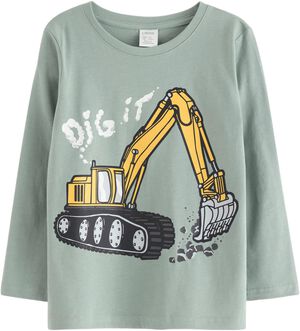 Long-sleeved top in soft cotton jer