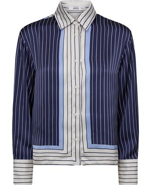Satin shirt with combined stripes