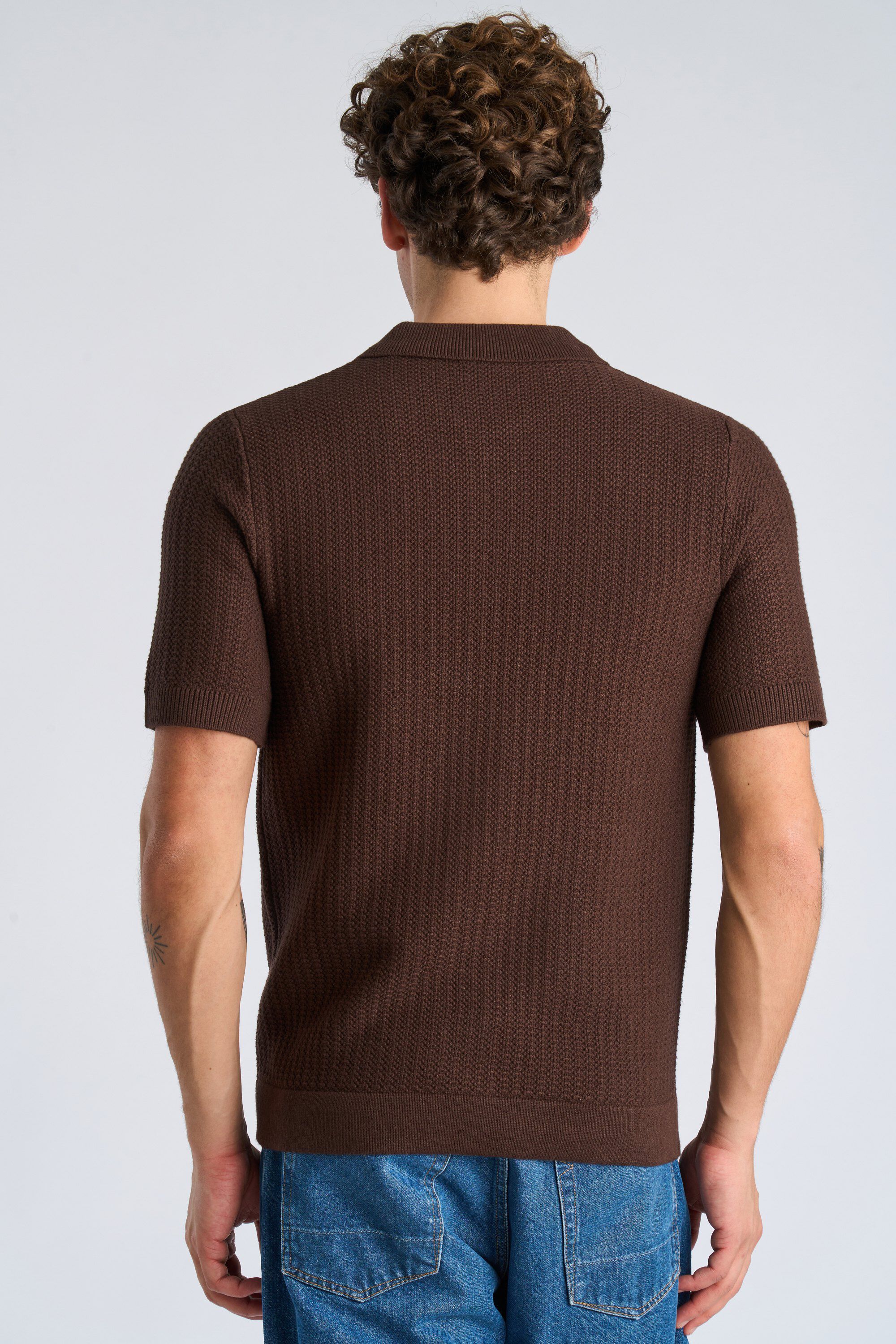 Knitted polo cardigan