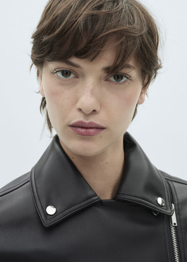 Leather-effect biker jacket