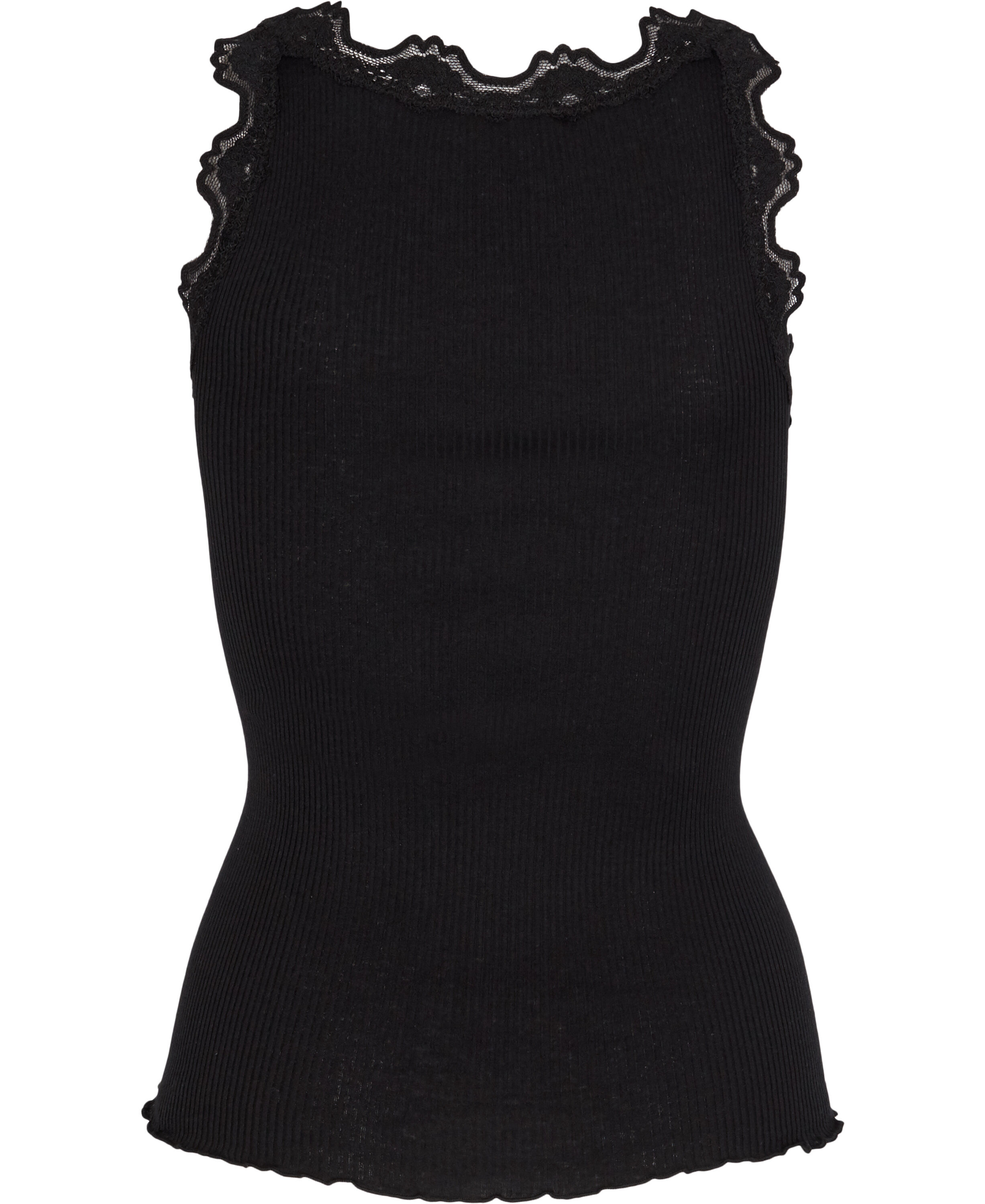 Silk top regular w/vintage lace