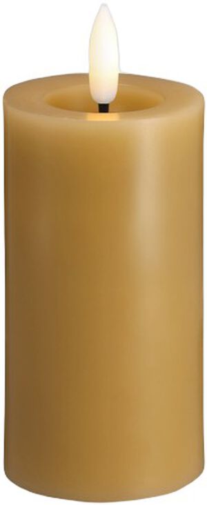 Moods & More - LED Pillar Candles, Silk, Melted, Honey musta