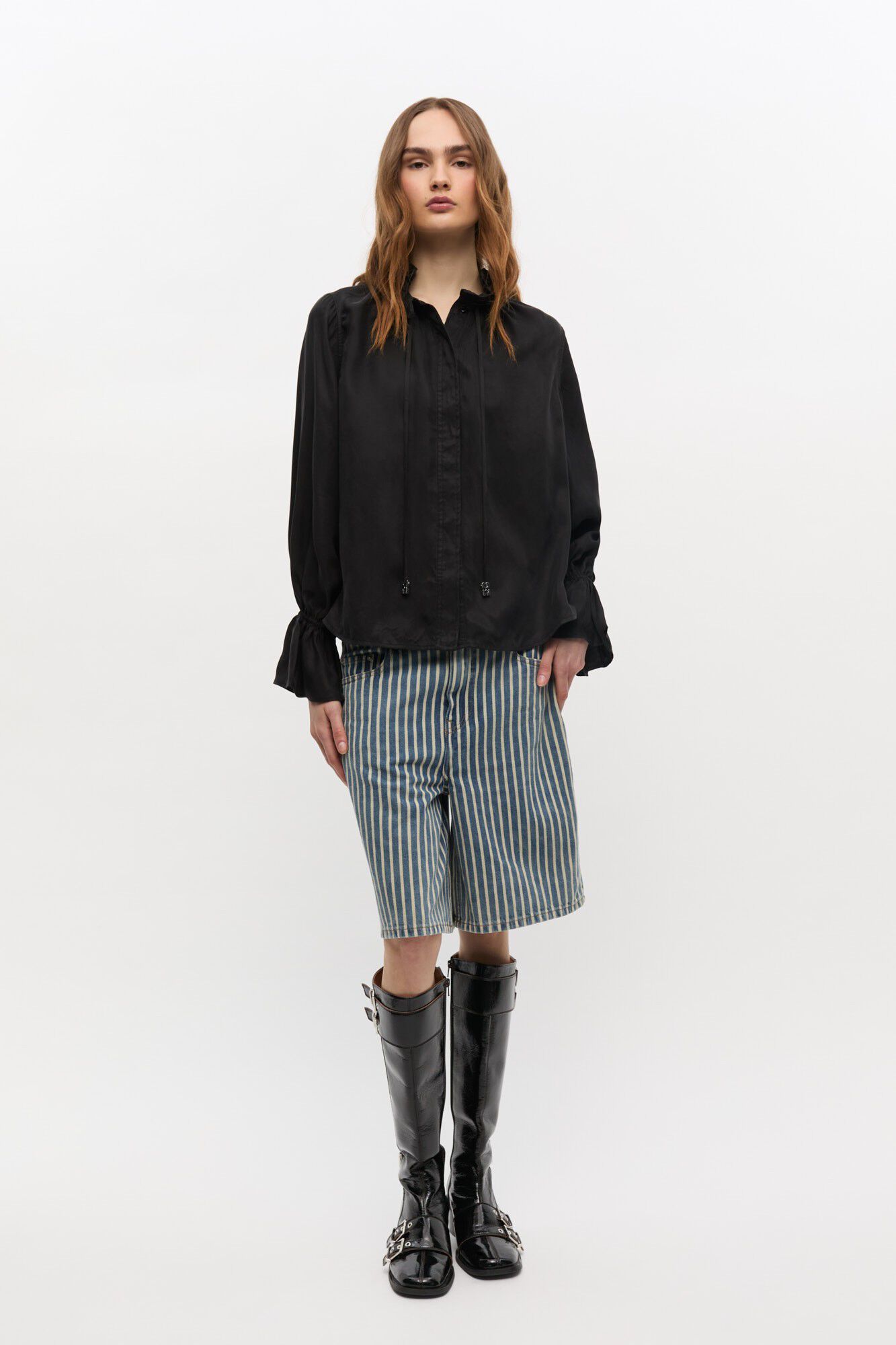 Fluid Cupro Tie String Shirt