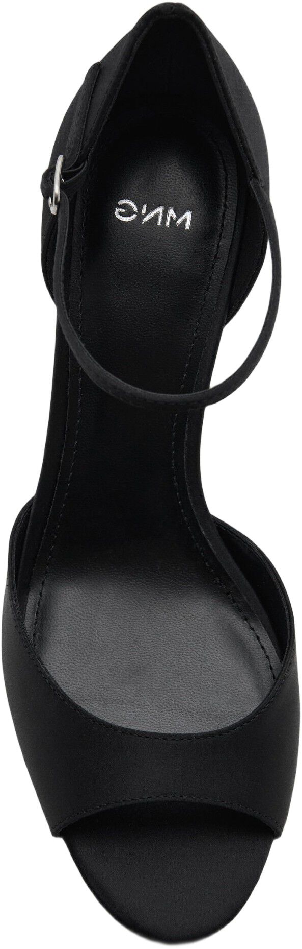 Satin high-heeled sandal