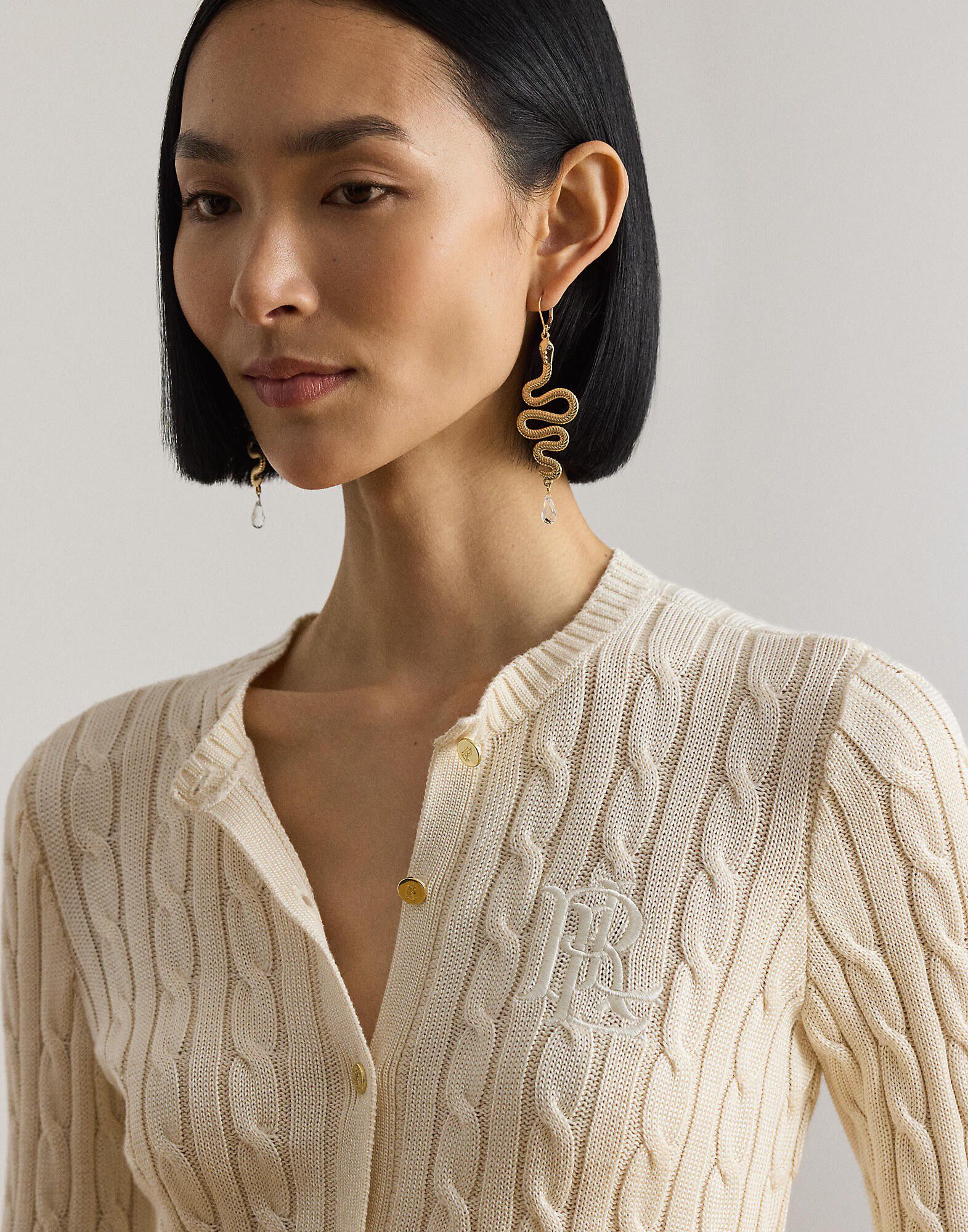 Cable-Knit Cotton-Blend Cardigan