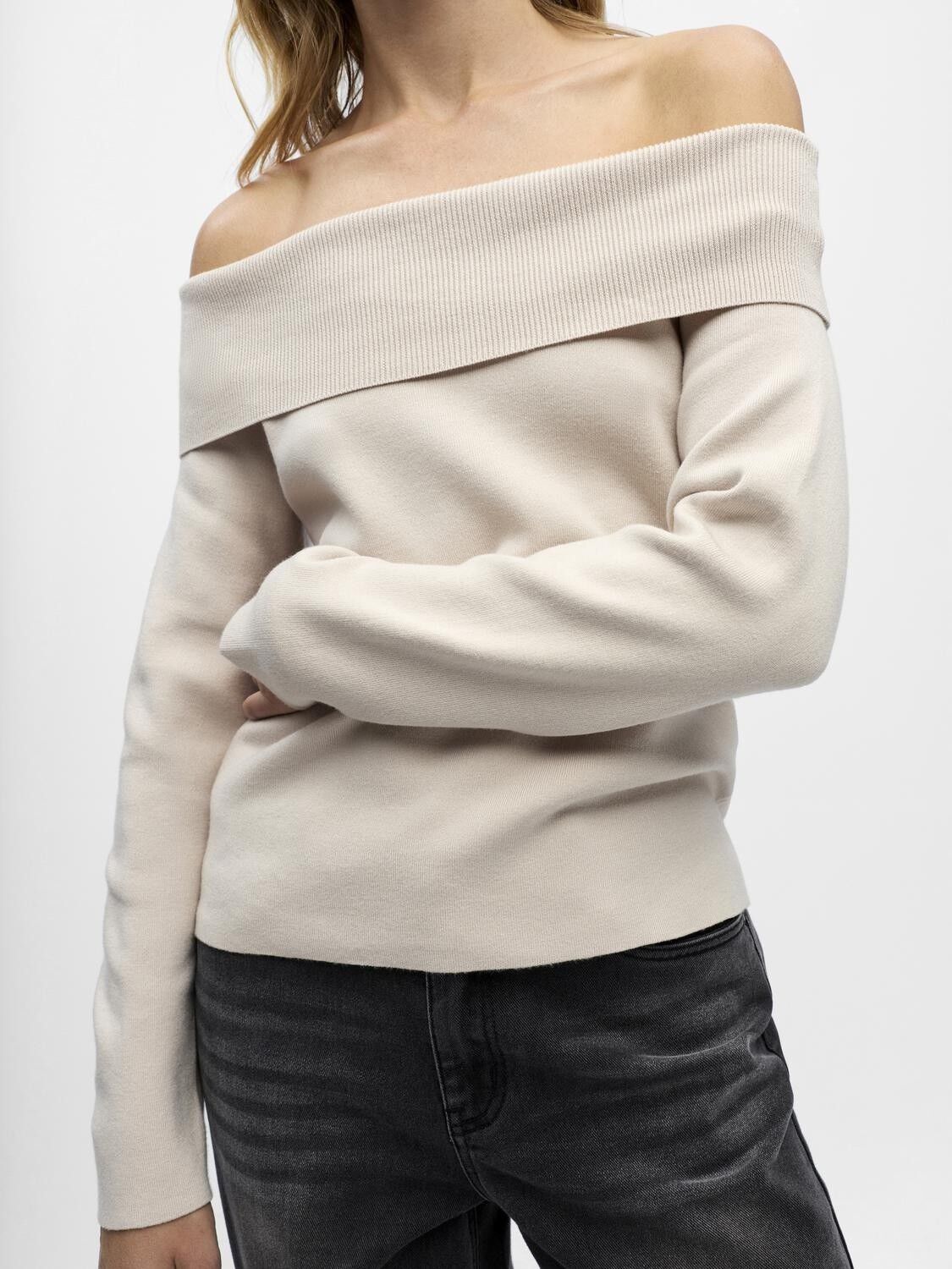 OBJREYNARD L/S RE OFF SHOULDER KNIT