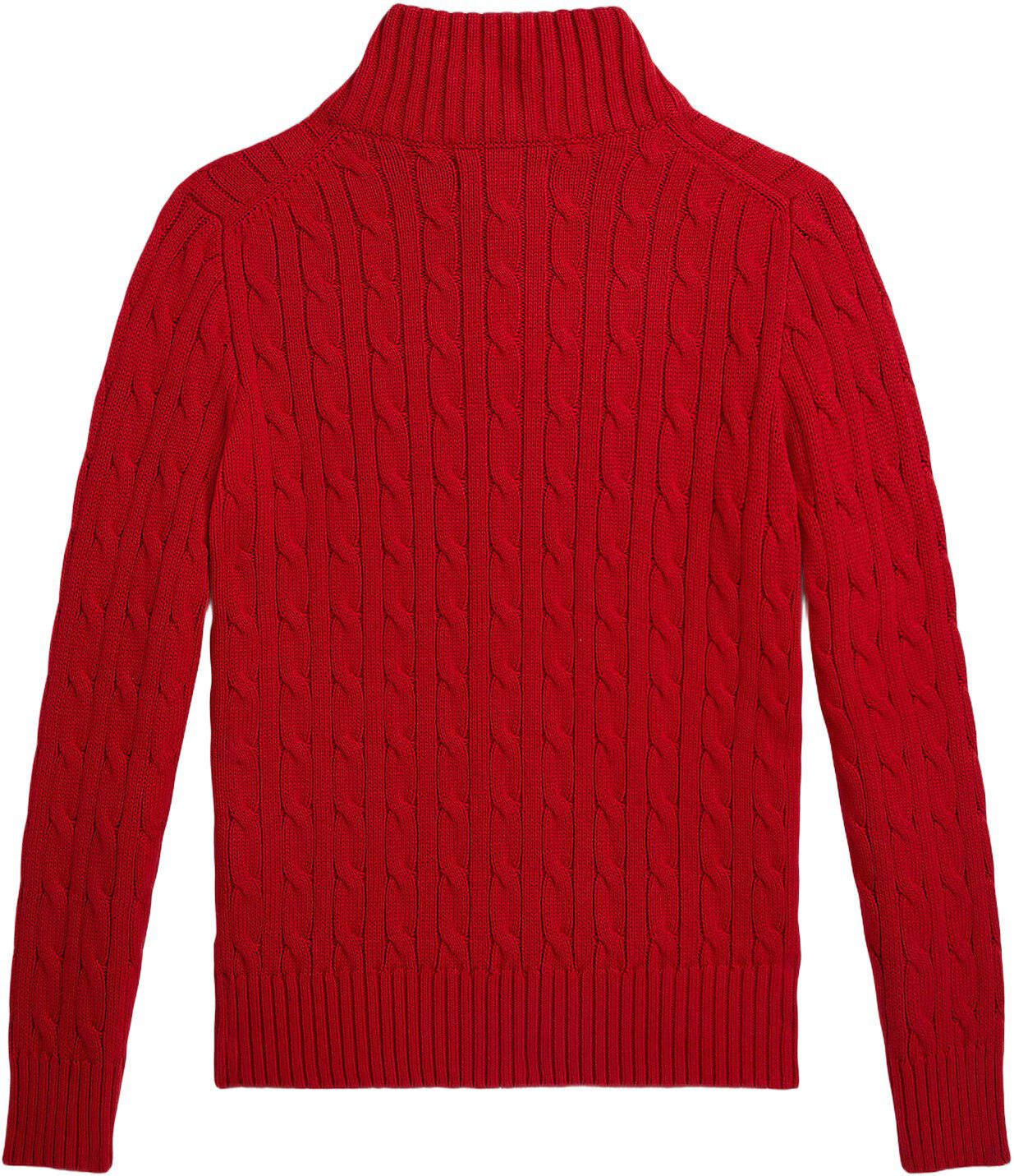 Cable-Knit Cotton Quarter-Zip Sweater