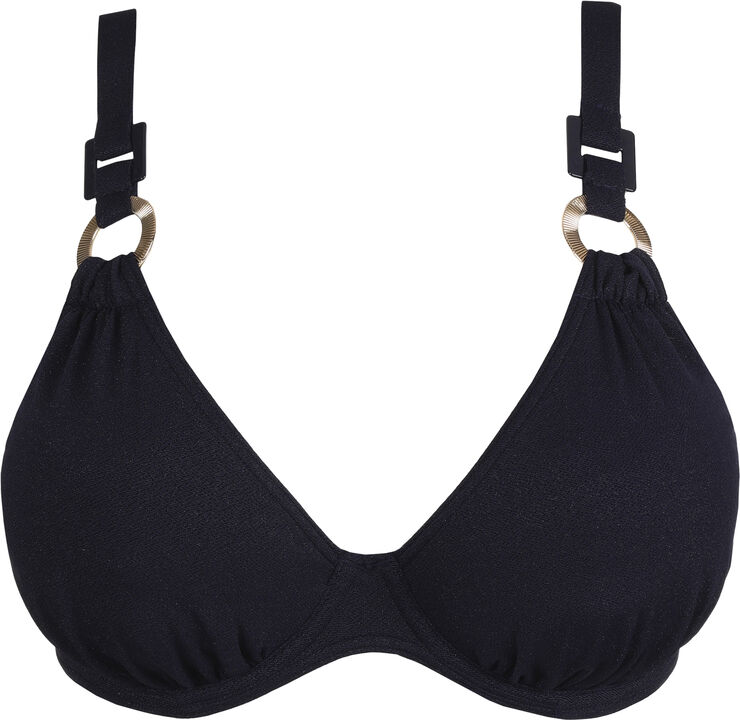 Pinner bikinitop med dyb udskæring og delvis vattering