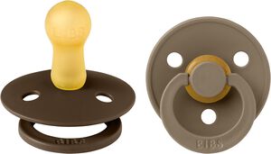 BIBS Colour 2 PACK Latex Size 2 Mocha/Dark Oak