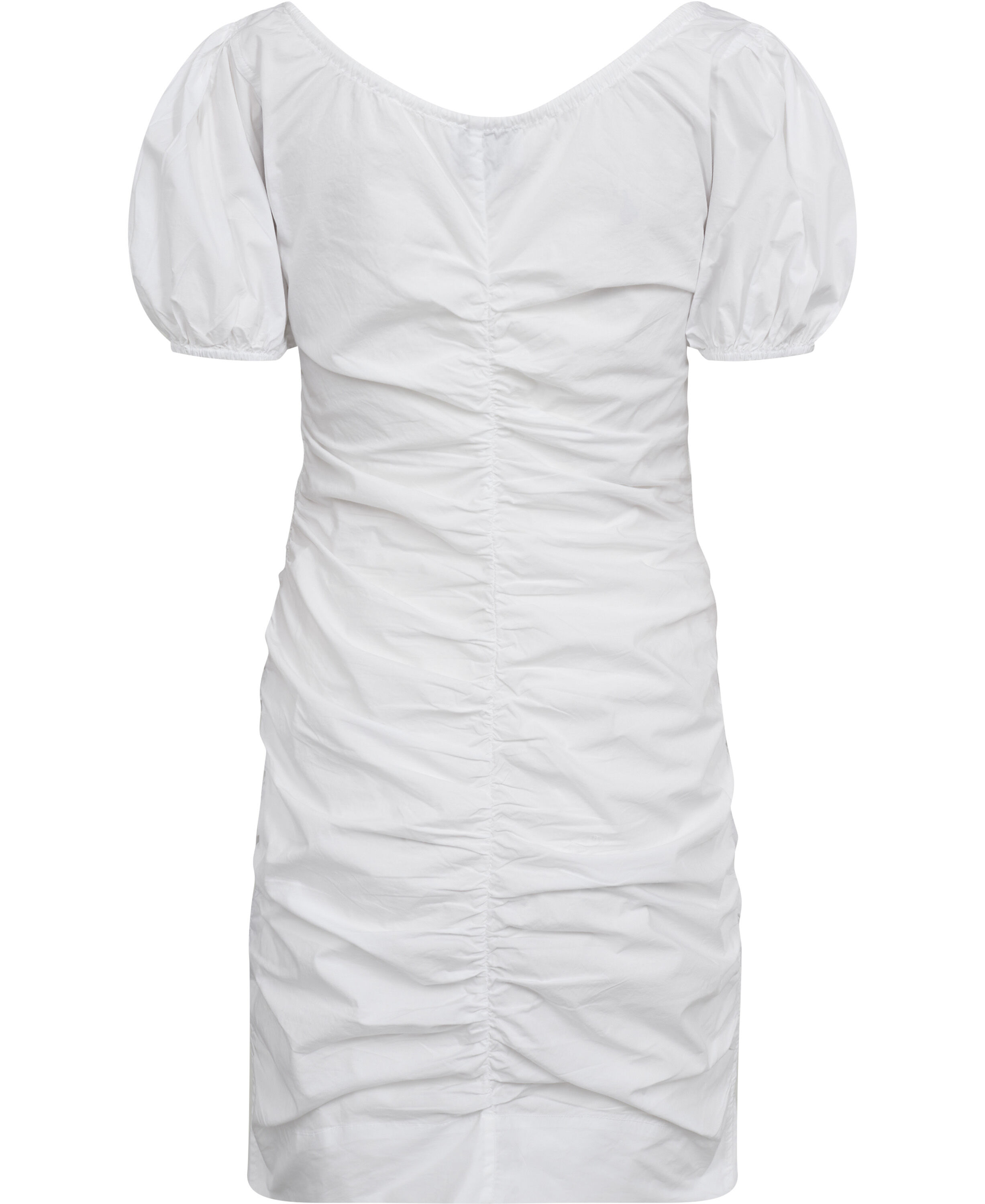 Cotton Poplin Gathered U-neck Mini