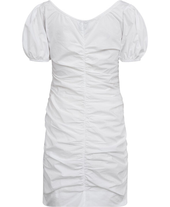 Cotton Poplin Gathered U-neck Mini