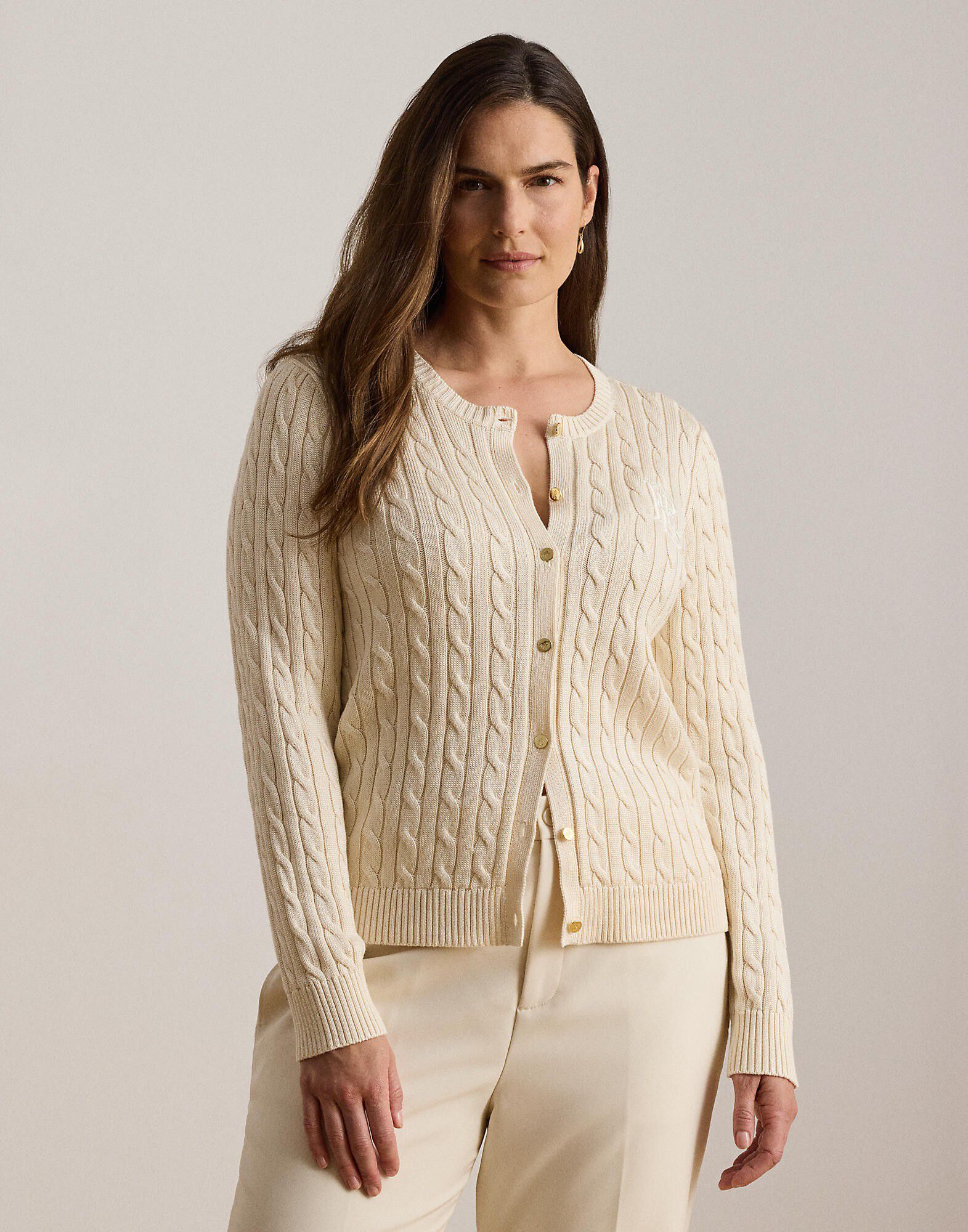 Cable-Knit Cotton-Blend Cardigan