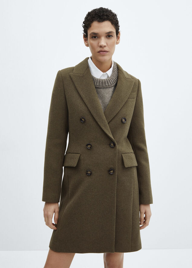 Wool double-breasted coat