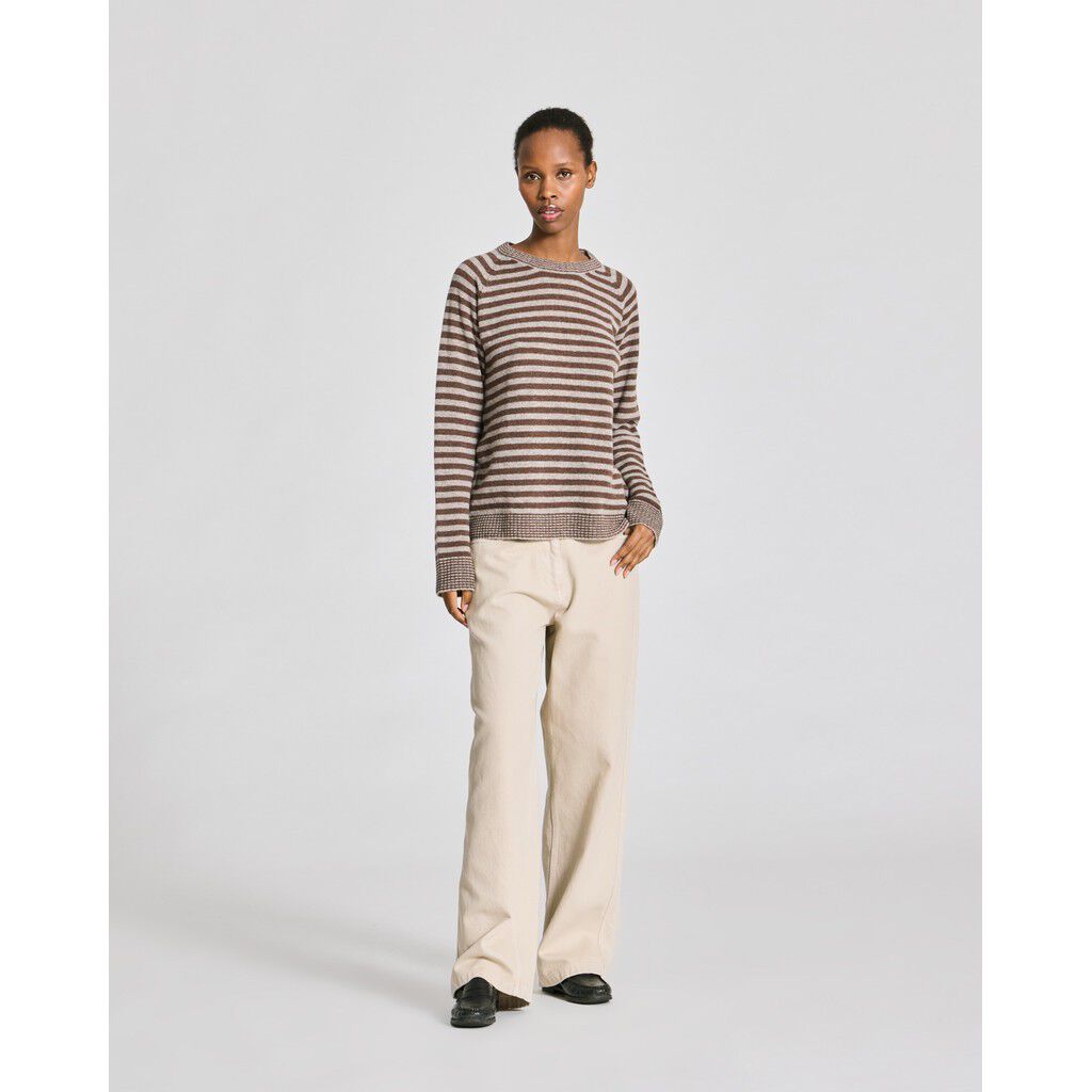 Gertrud L/S Striped Pullover Lambswool Knit