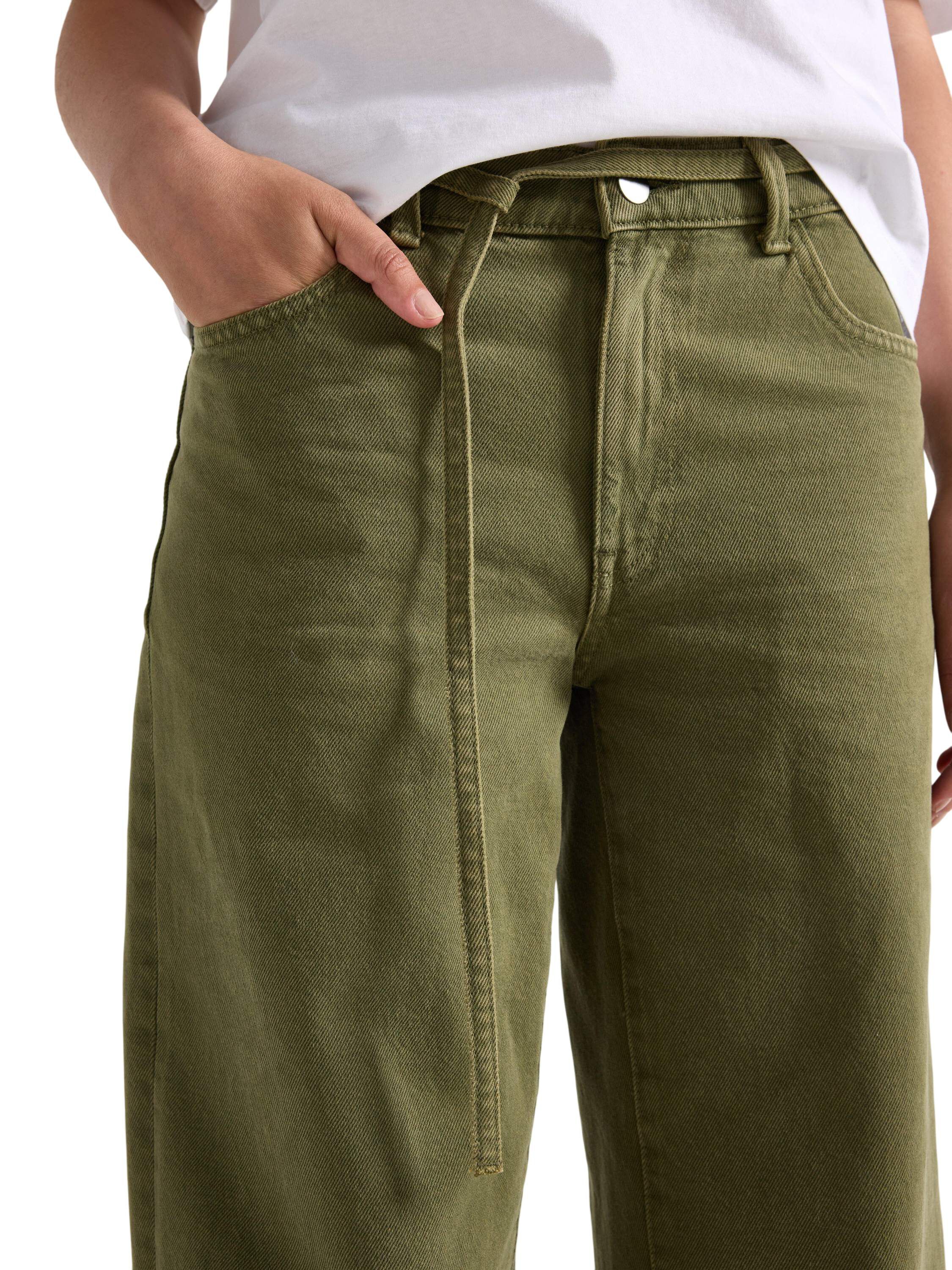 Trousers in twill with wide fit, re