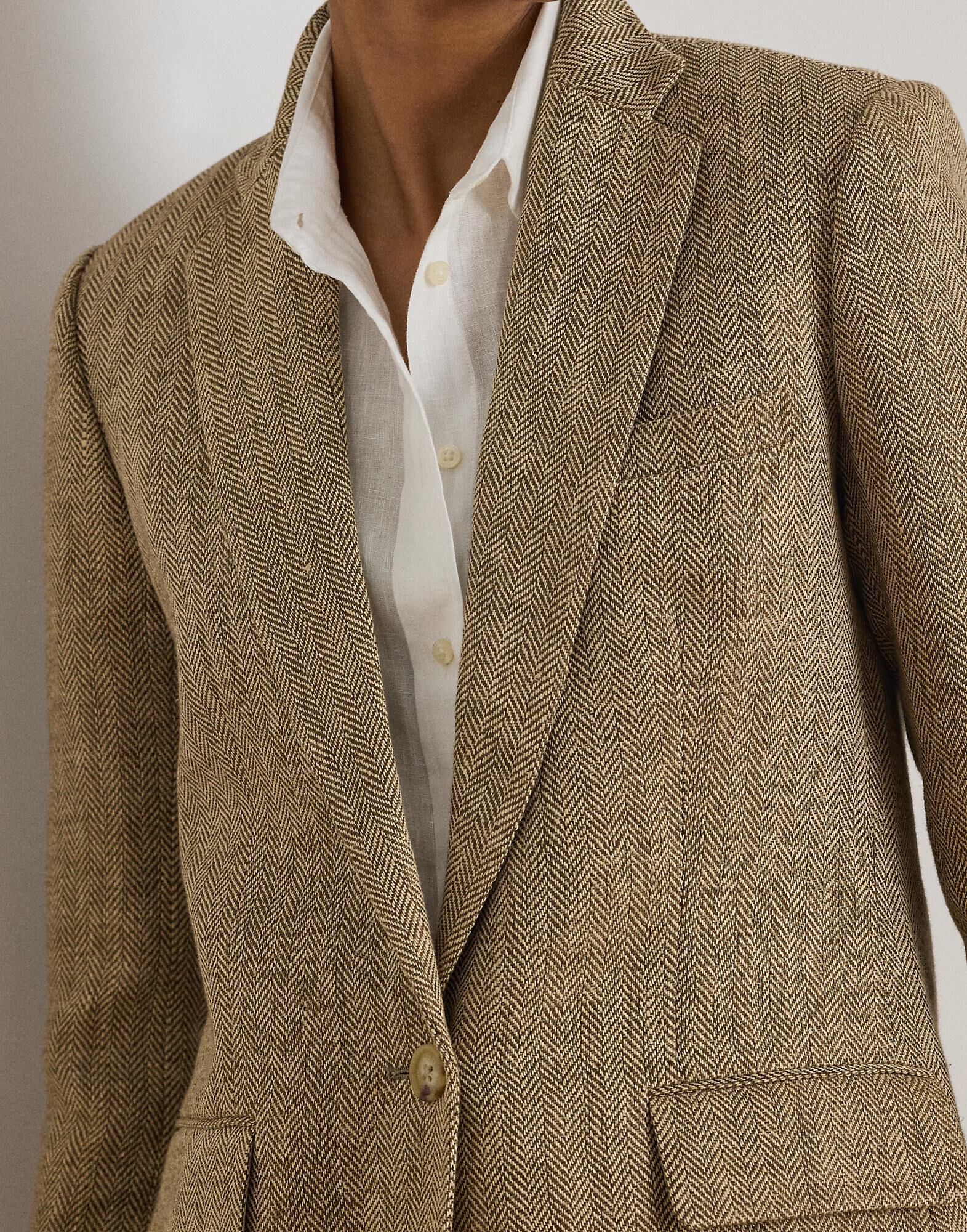 Linen Herringbone Blazer