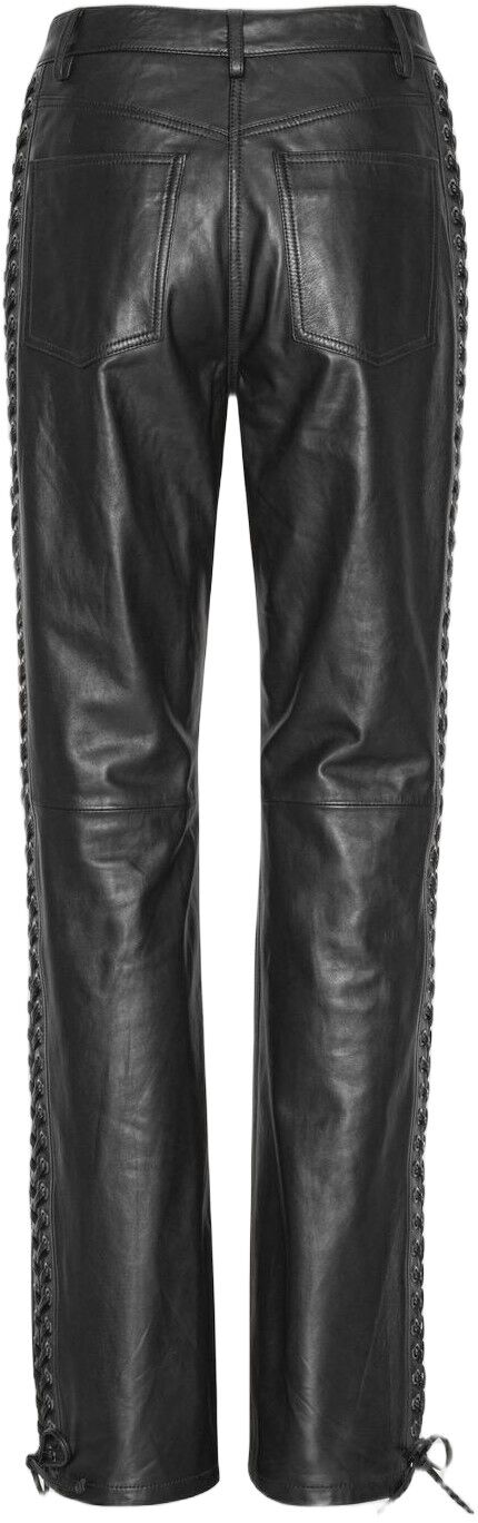 LACED LEATHER PANTS