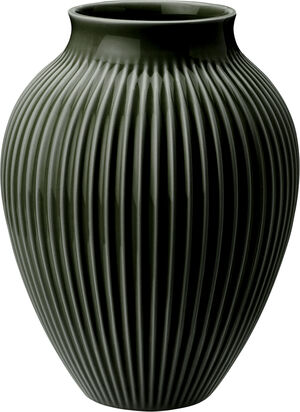 Knabstrup vase H 20 cm dark green