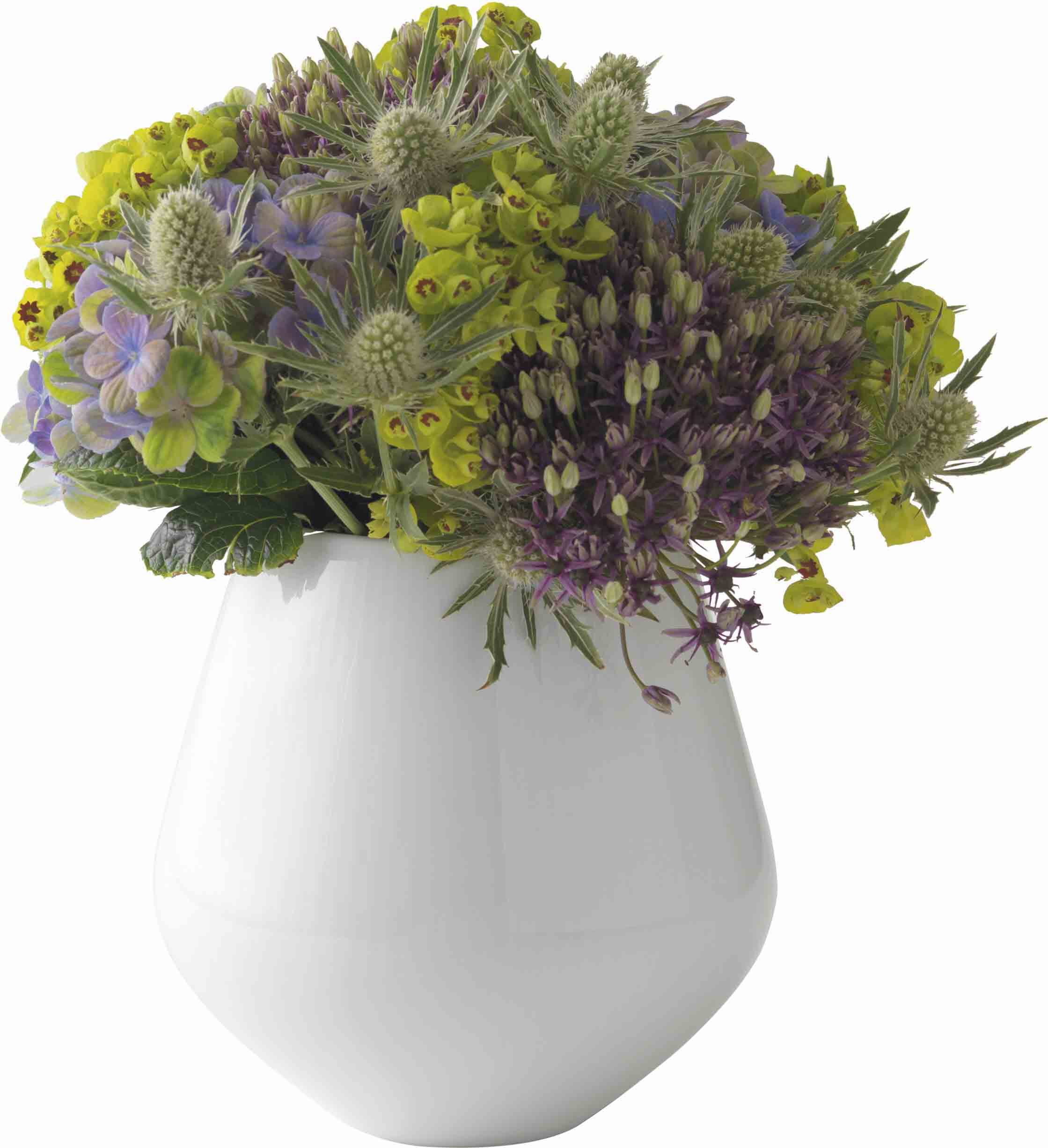Hvid Riflet 15 cm. vase - medium