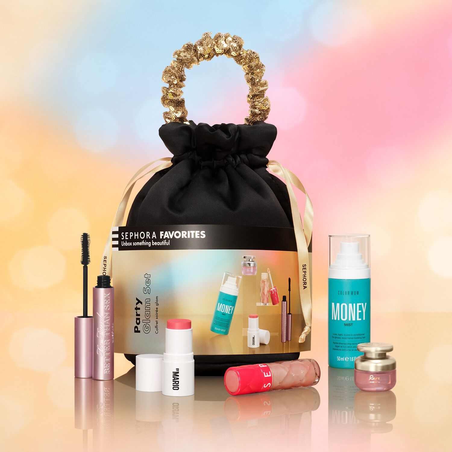 Party Glam Set - &AElig;ske med makeup, h&aring;r og parfume