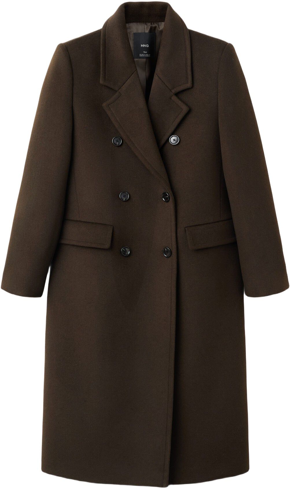 Double-breasted wool coat