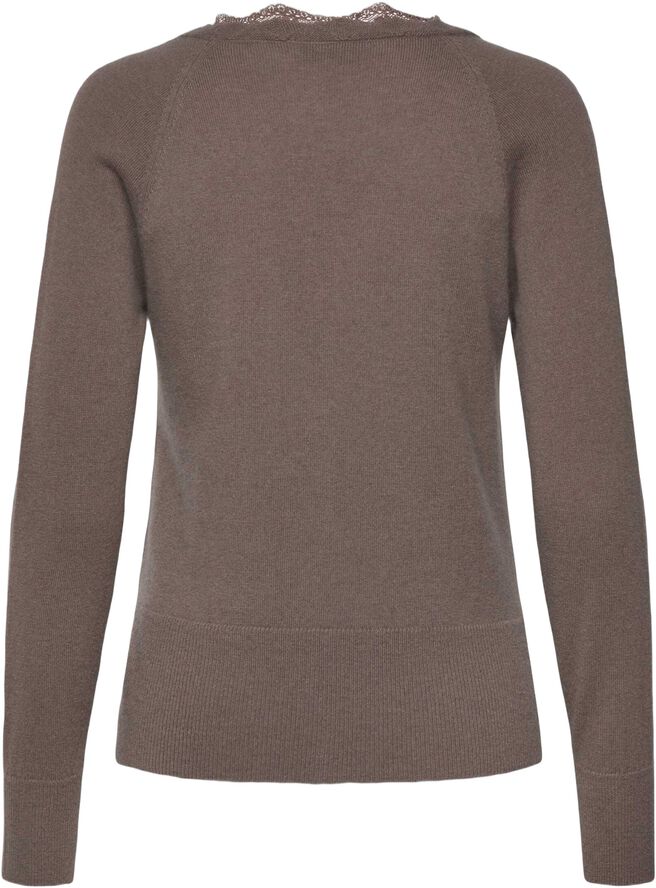 RWLaica Cashmere LS V-neck Lace Cardigan