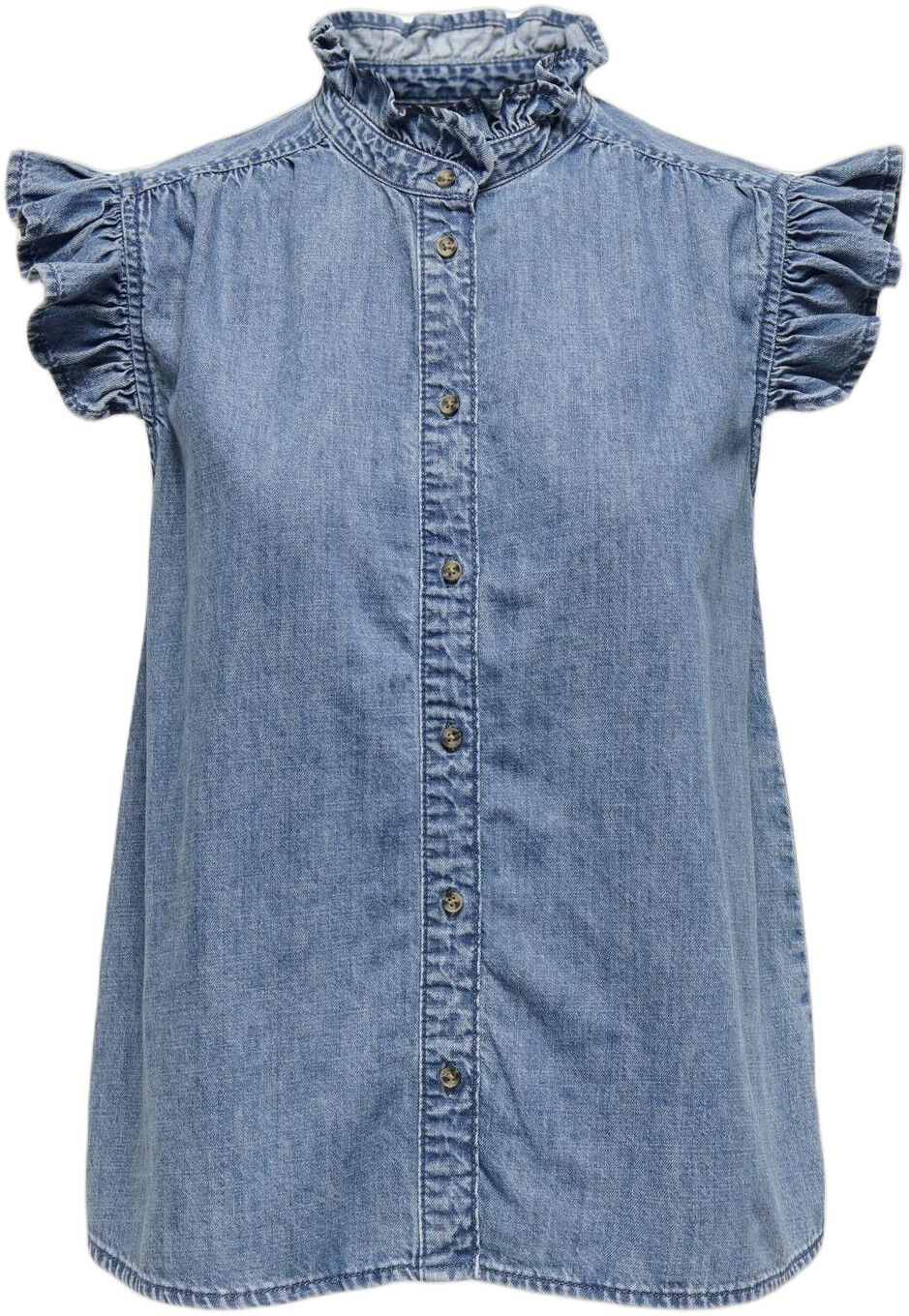 ONLSHANIA S/L FRILL DNM SHIRT AKM